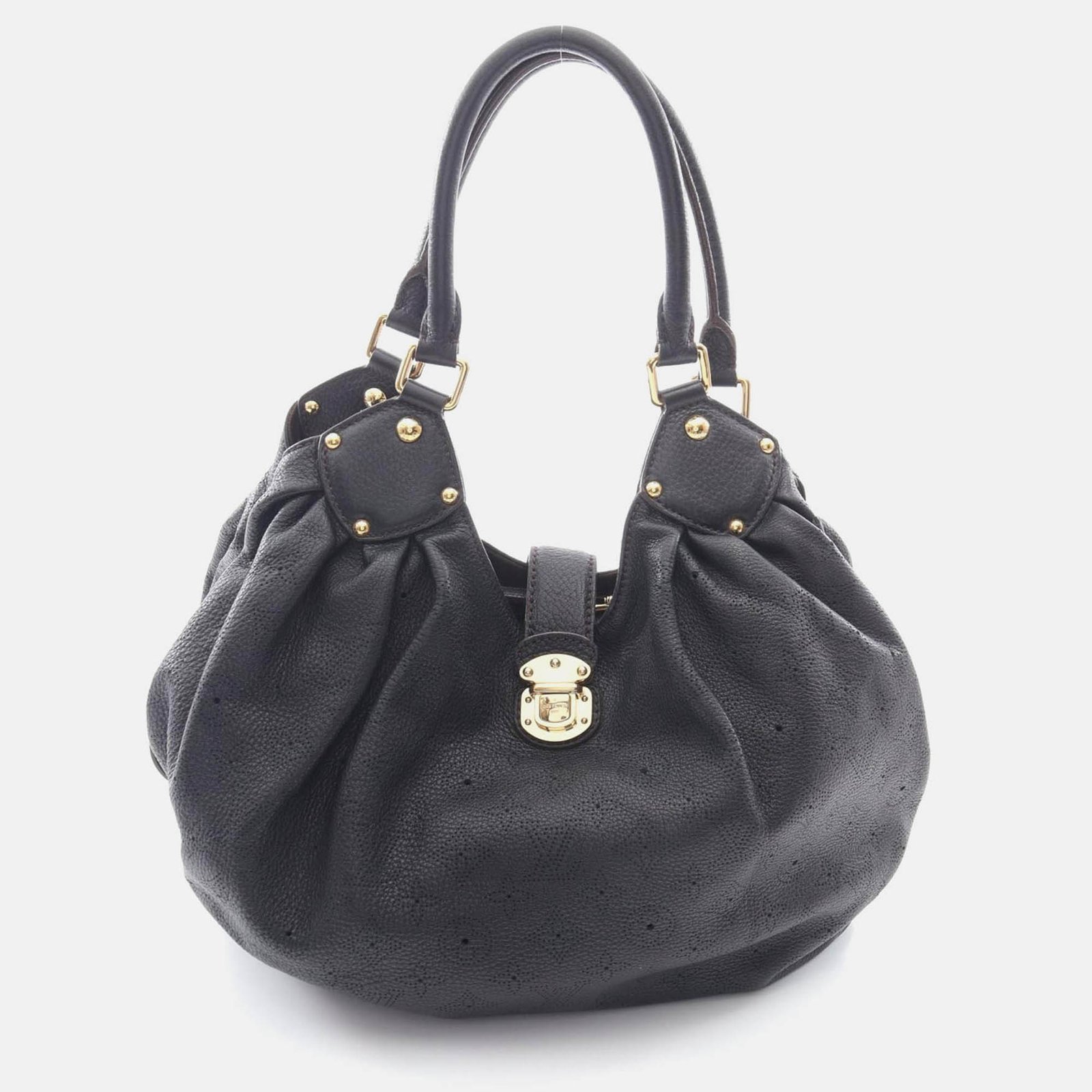 louis vuitton mahina  shoulder bag  mahina leather black