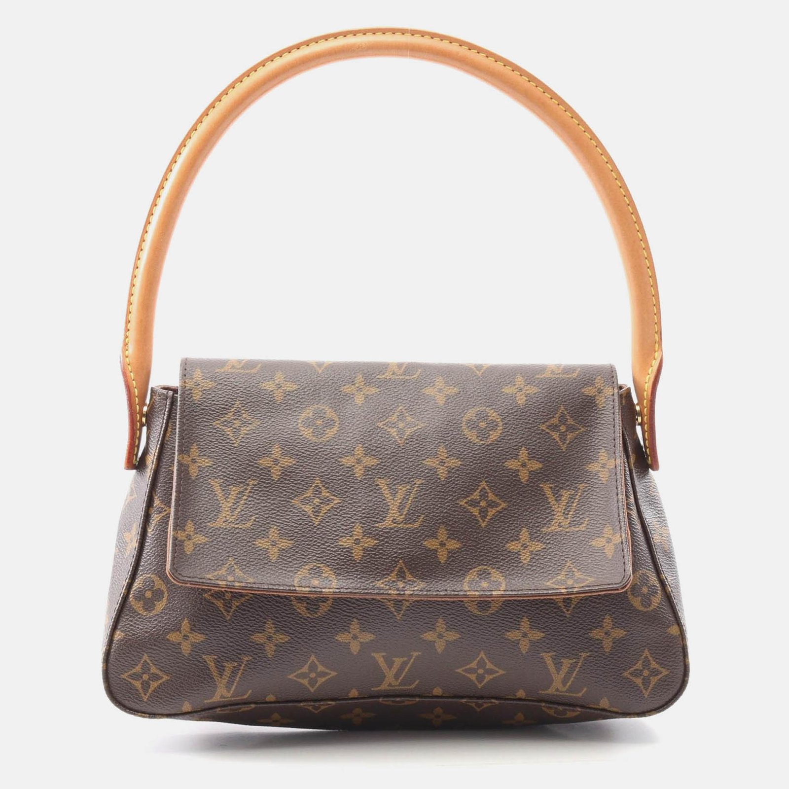 louis vuitton mini looping handbag  monogram canvas leather brown