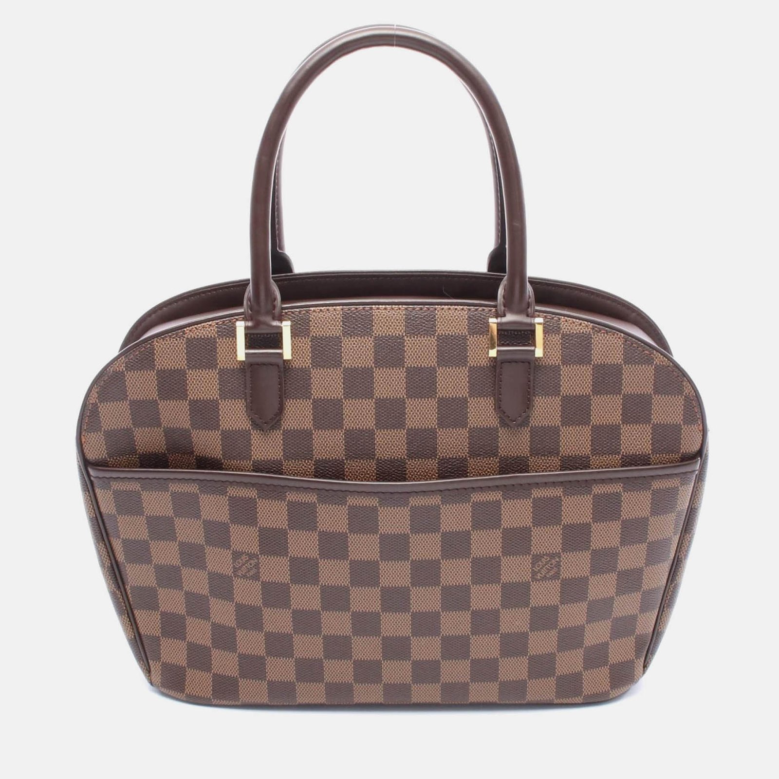 louis vuitton saria horizontal handbag  damier canvas leather ebene