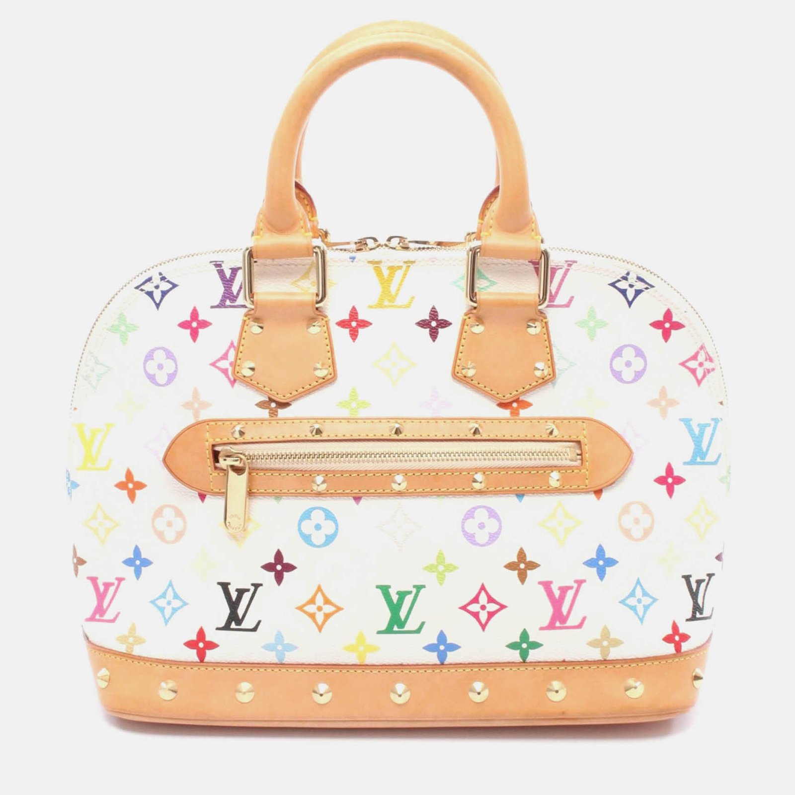 louis vuitton alma handbag  monogram multicolore canvas blanc
