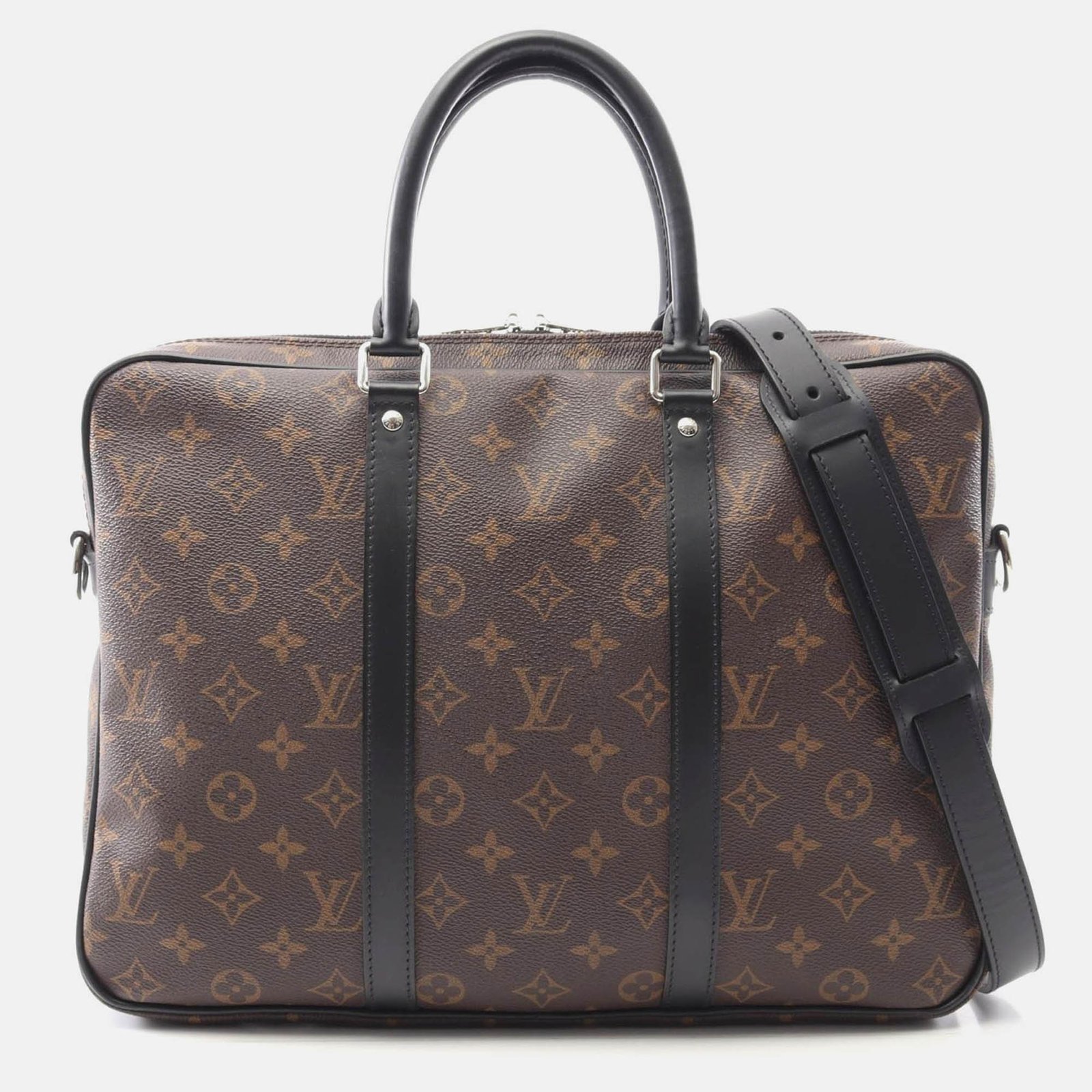louis vuitton pdv pm 2way shoulder briefcase  monogram macassar canvas