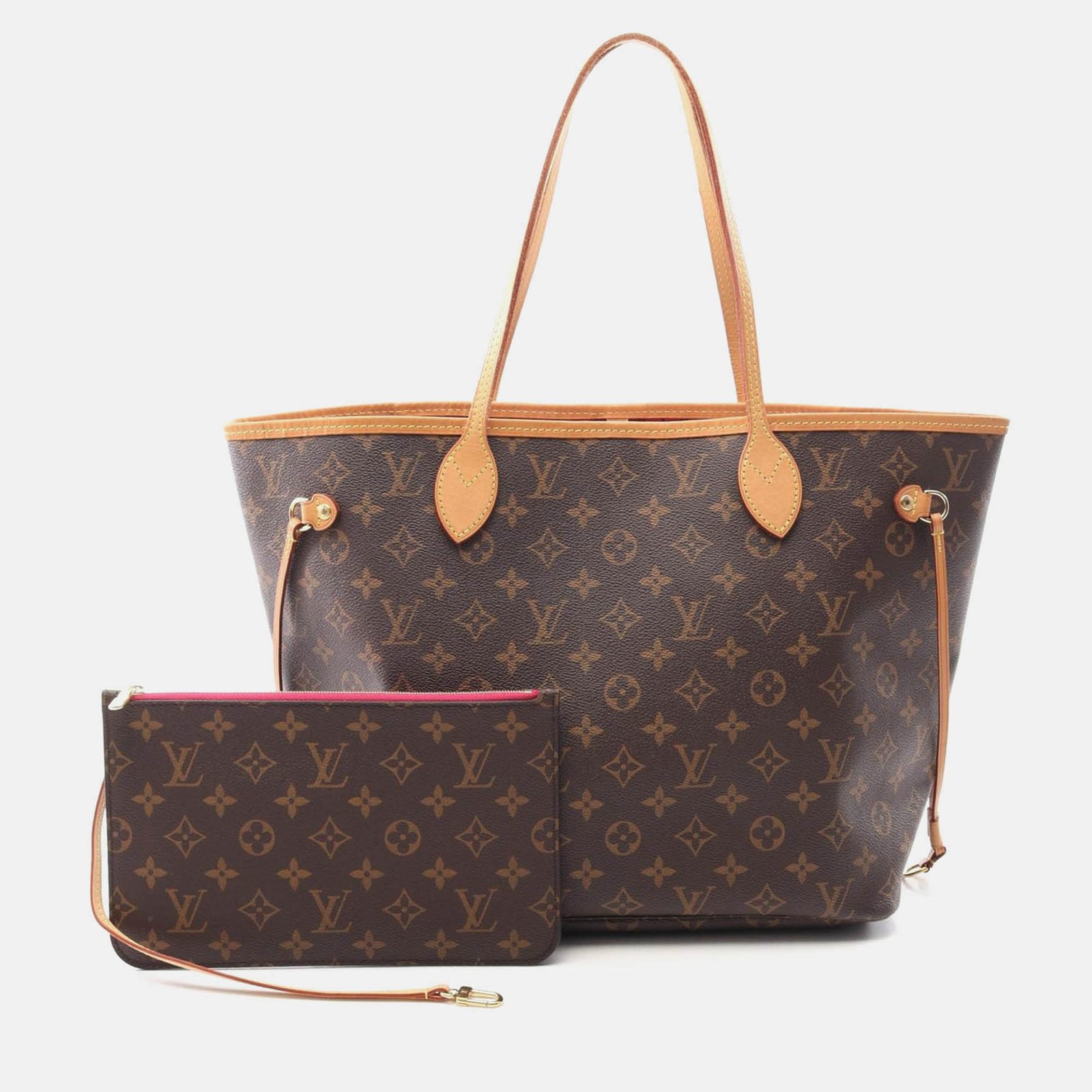louis vuitton neverfull mm shoulder tote bag  monogram canvas
