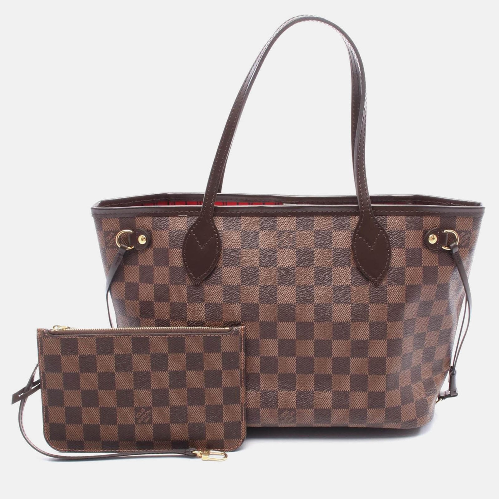 louis vuitton neverful pm tote bag  damier canvas brown ebene
