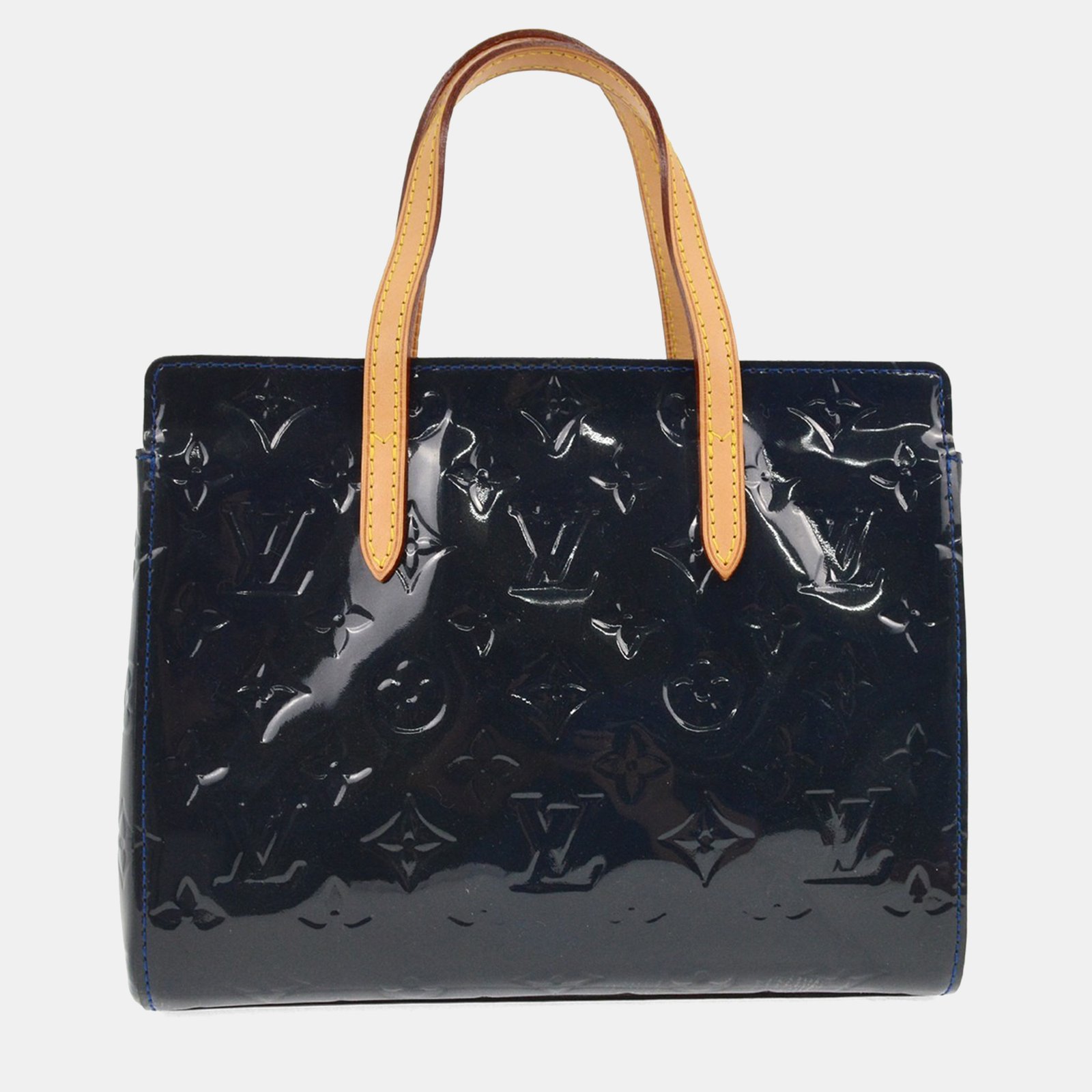 louis vuitton blue vernis catalina bb tote handbag