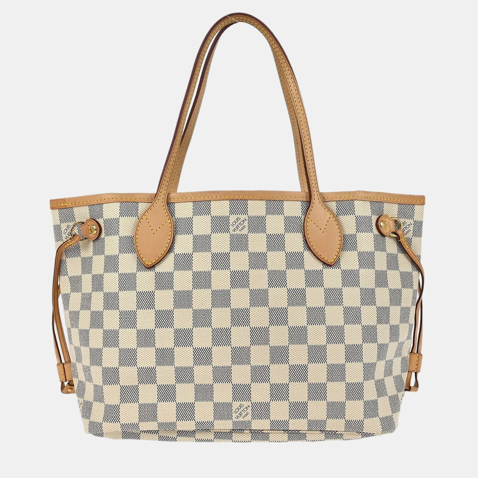 louis vuitton damier azur neverfull pm tote handbag