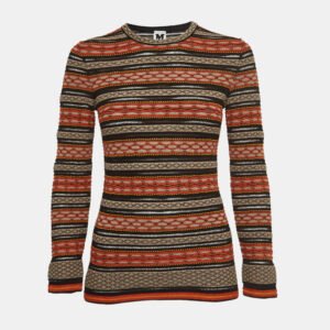 m missoni multicolor stripe patterned knit long sleeve top l