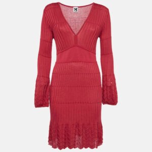 luxury-women-m-missoni-used-clothes-p1111700-011.jpg m missoni red patterned knit v-neck midi dress m