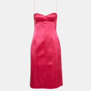 magda butrym pink satin strappy mini dress s
