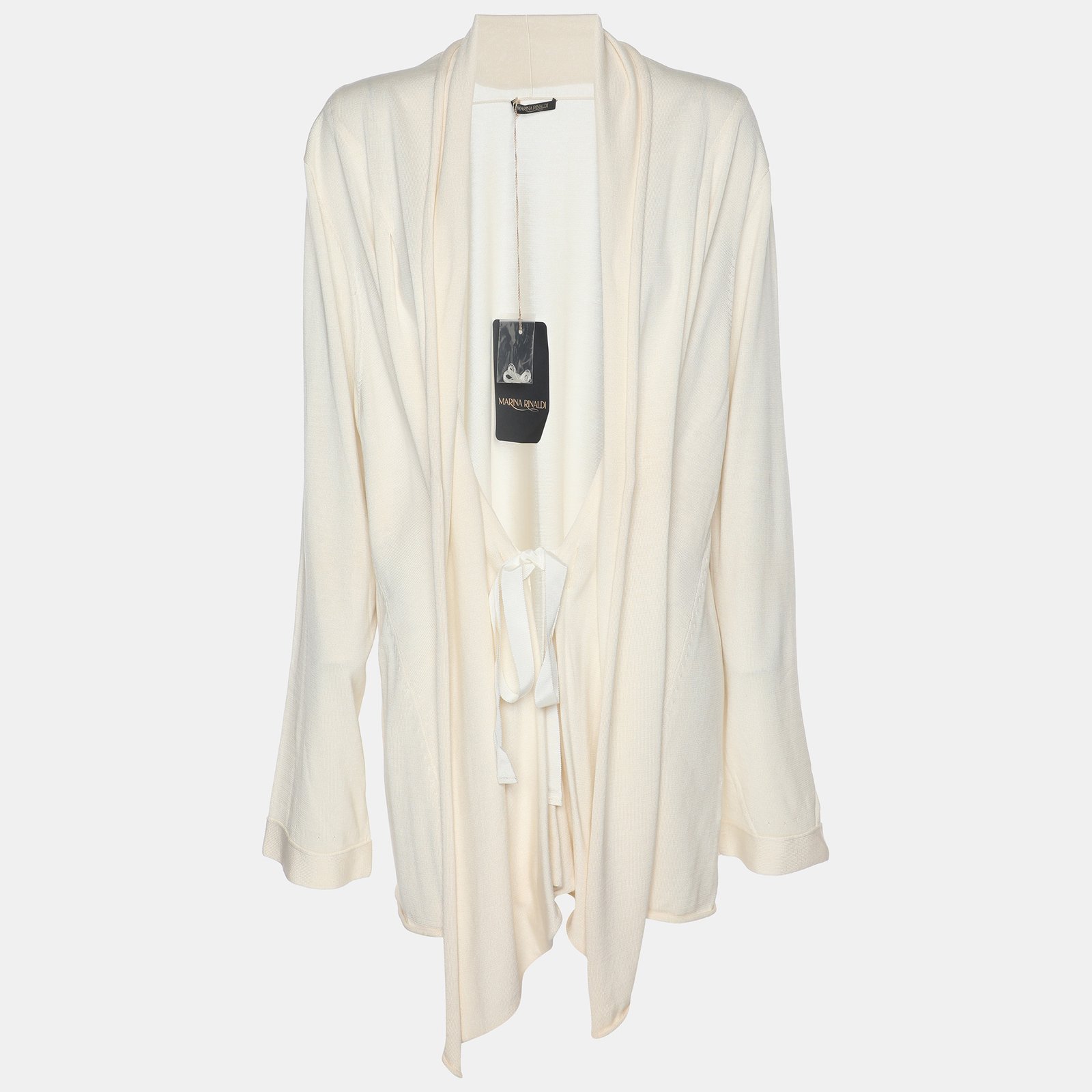marina rinaldi cream knit cardigan l