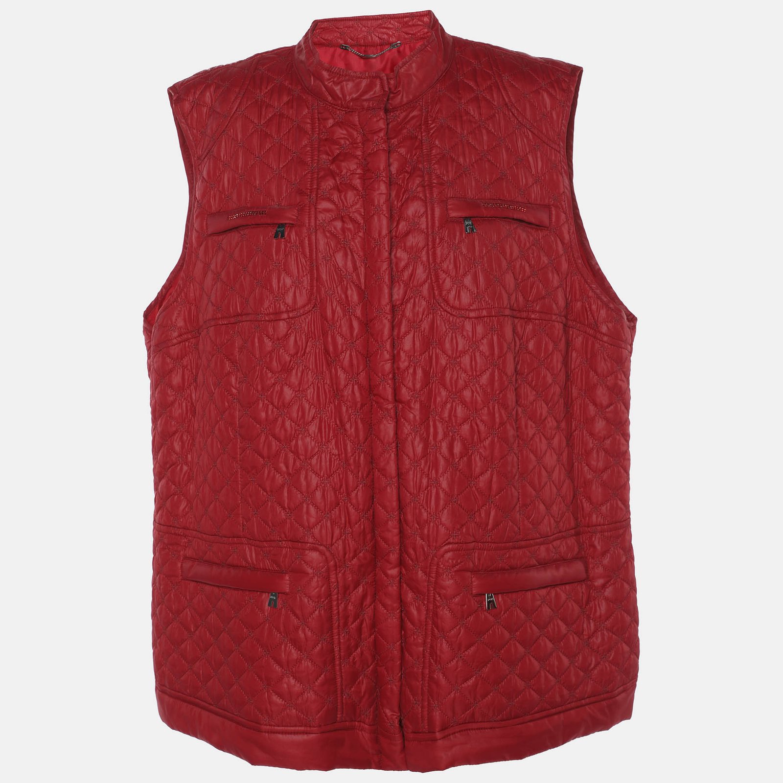 marina sport by marina rinaldi red quilted nylon light vest jacket l