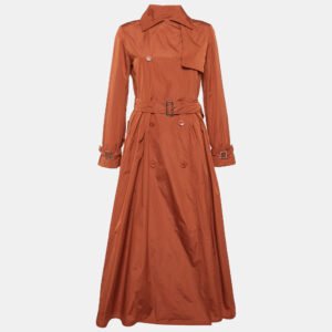 max mara orange taffeta double breasted tubinga trench coat m