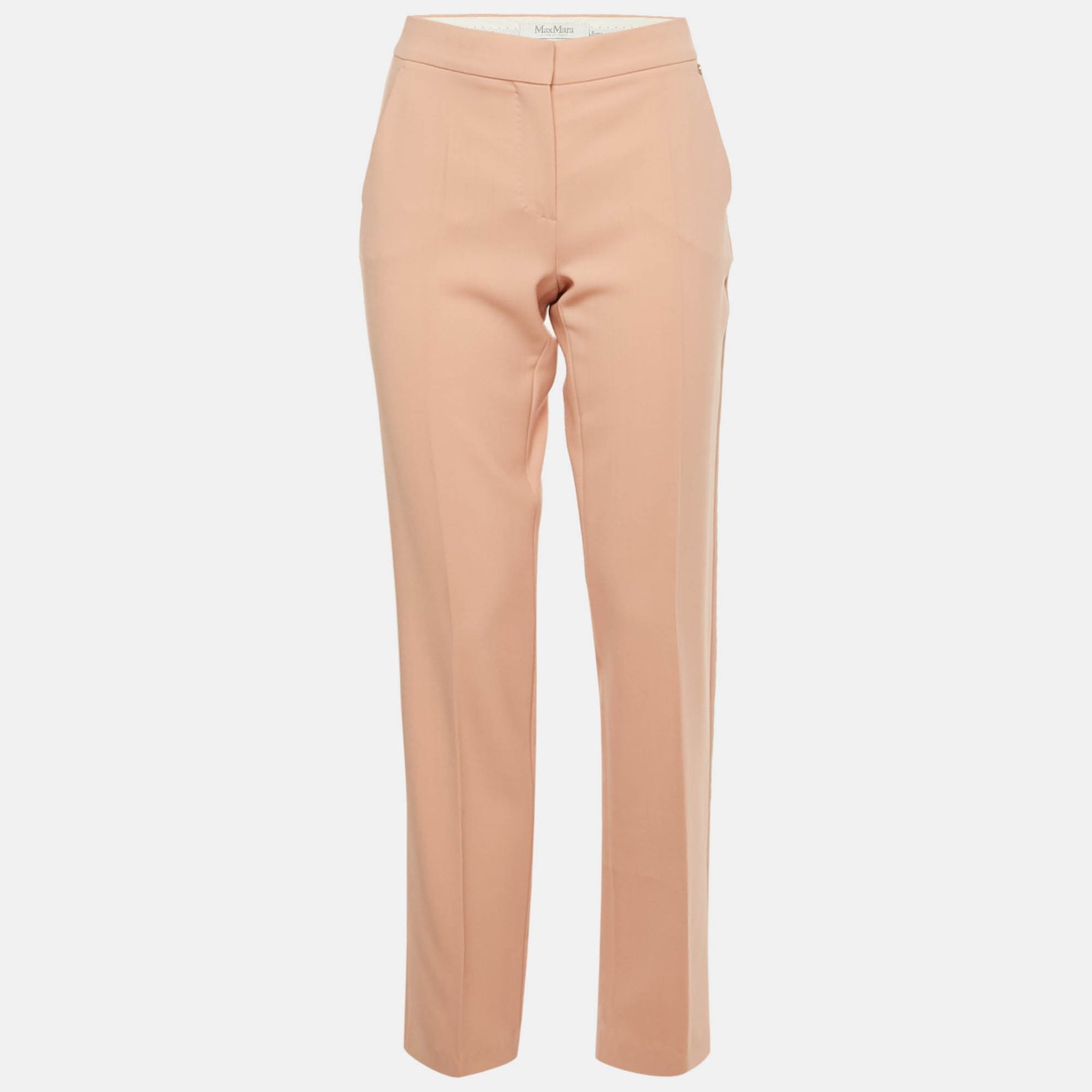 max mara pink wool tailored trousers m