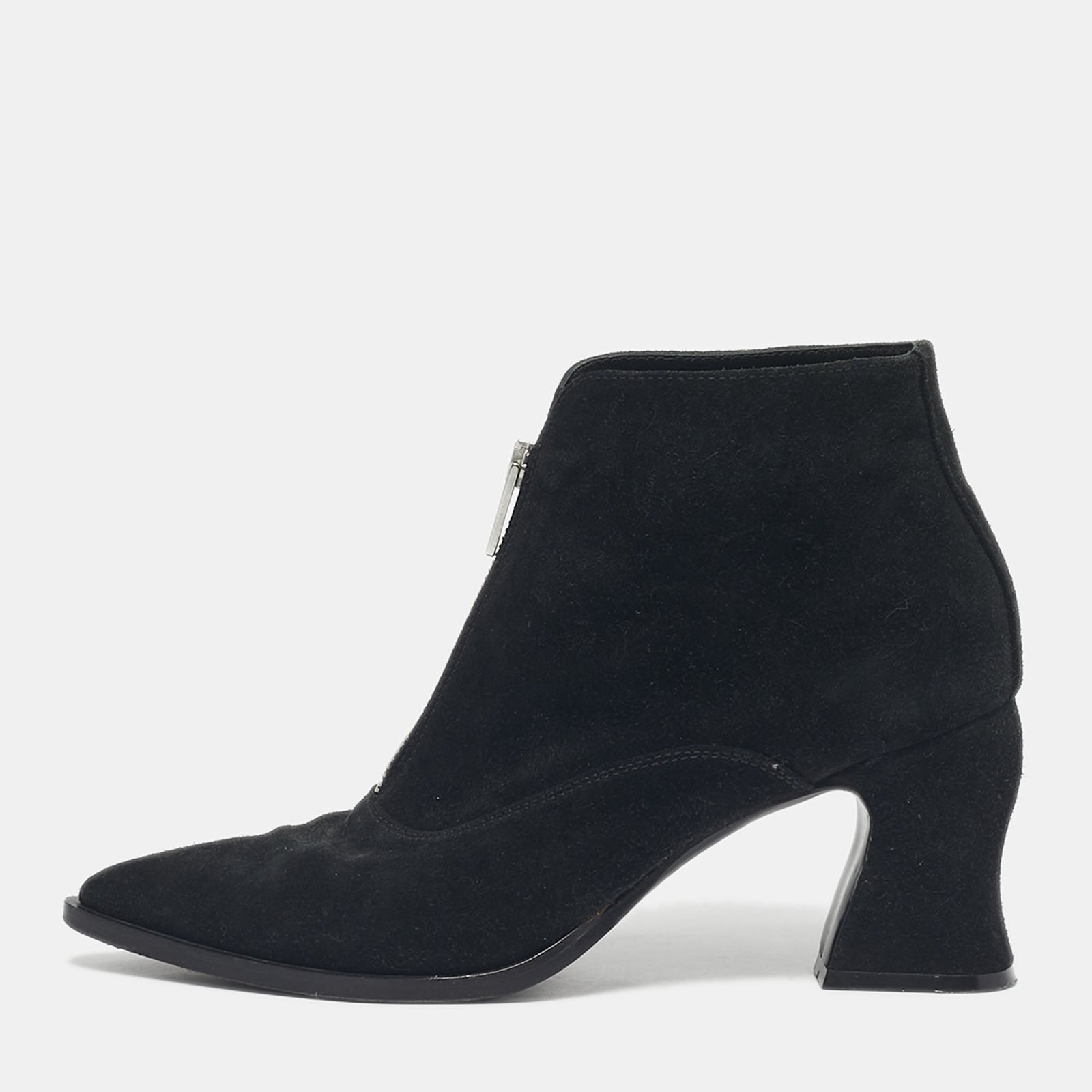 mcq by alexander mcqueen black suede zip up ankle boots size 39