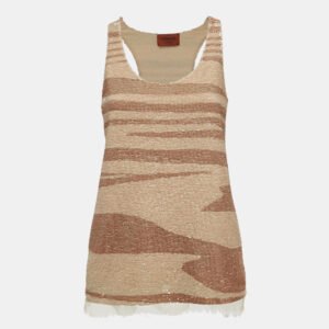 missoni beige striped sequin tank top s