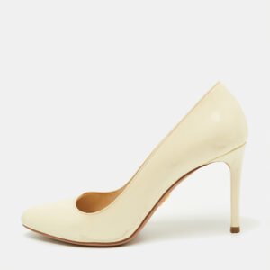 prada cream patent leather pumps size 37