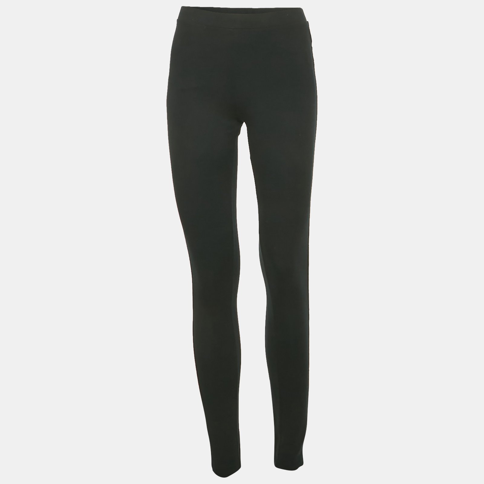 ralph lauren black embroidered hem jersey leggings m