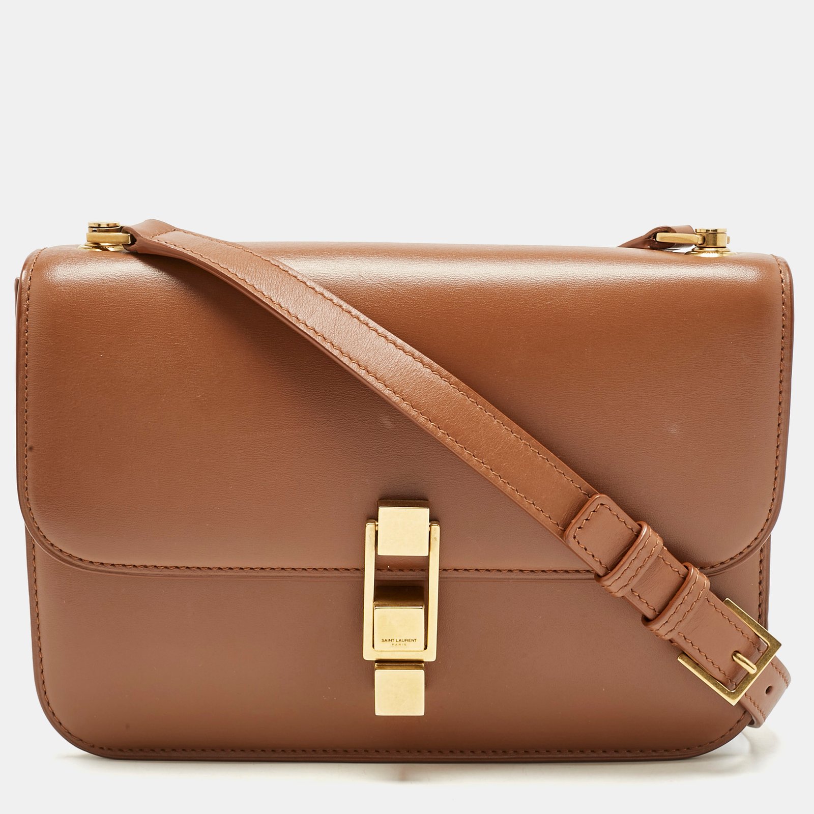 luxury-women-saint-laurent-paris-used-handbags-p1191660-011.jpg saint laurent brown leather le carre shoulder bag