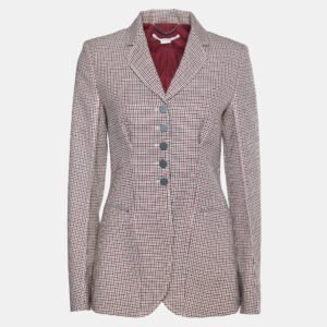 stella mccartney multicolor houndstooth wool single breasted blazer s