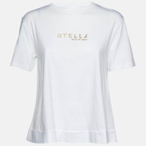 luxury-women-stella-mccartney-used-clothes-p1106520-001.jpg stella mccartney white cotton logo embossed crew neck t-shirt m