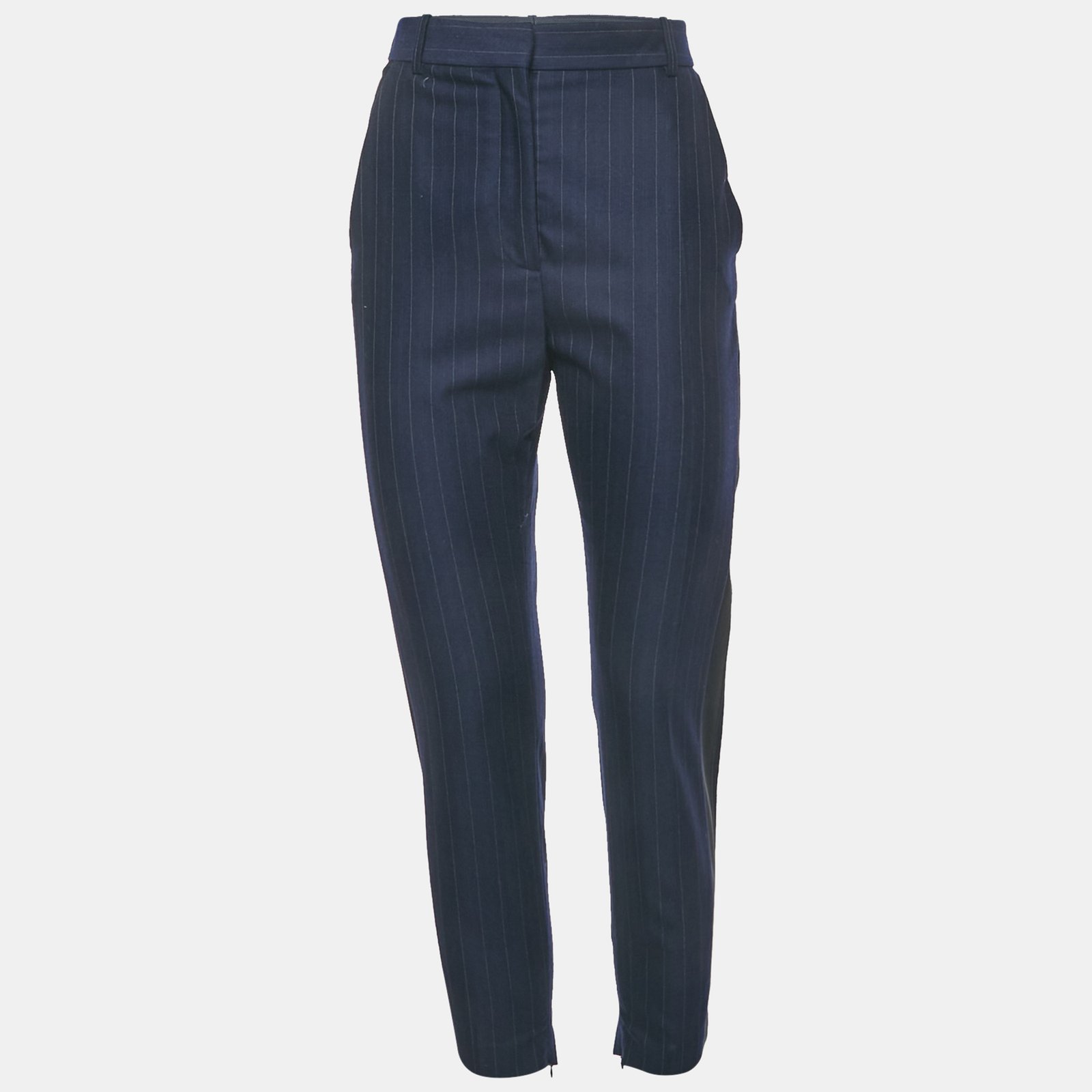 stella mccartney blue pinstripe wool trousers m