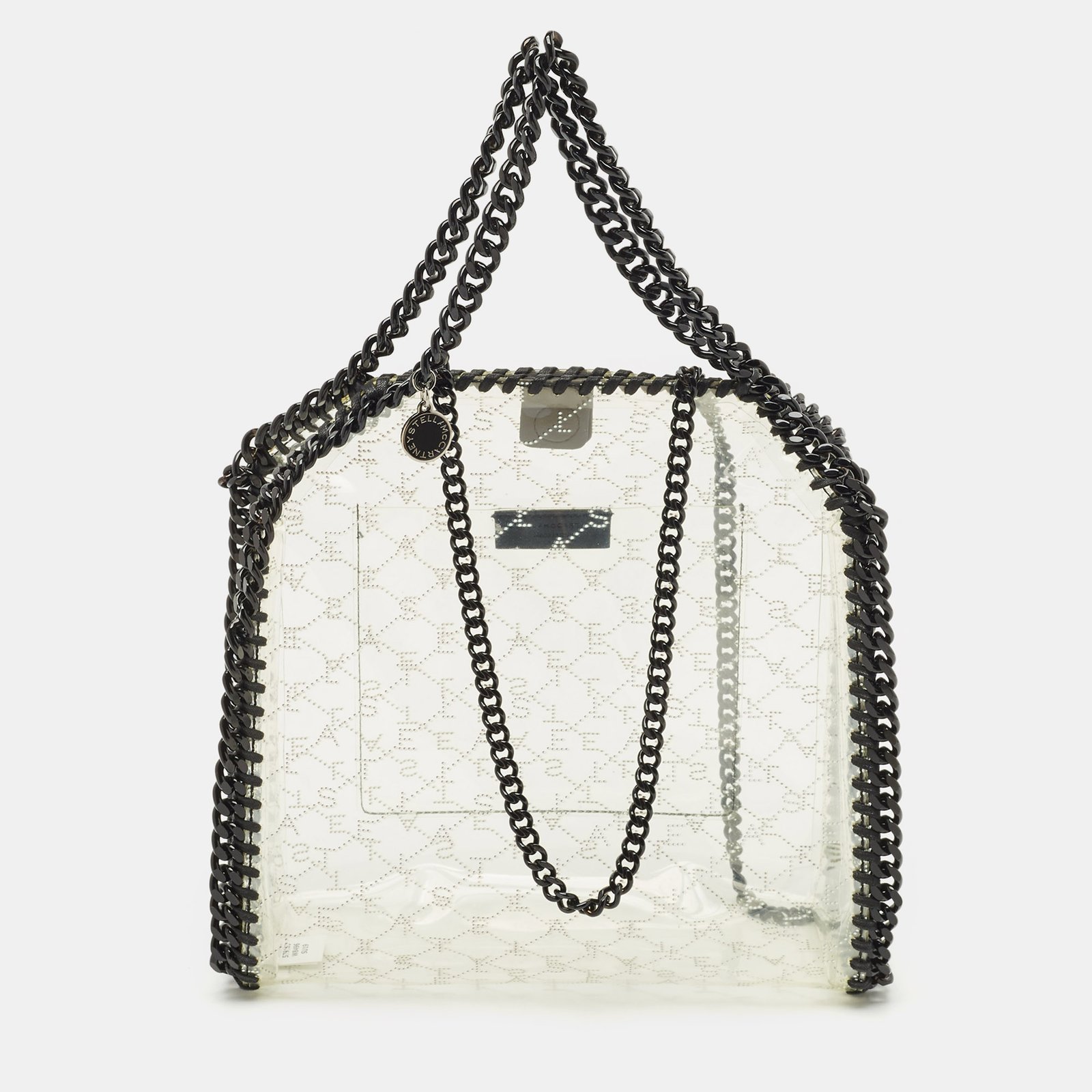 stella mccartney clear pvc logo falabella tote