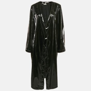 the attico black synthetic open front dress s