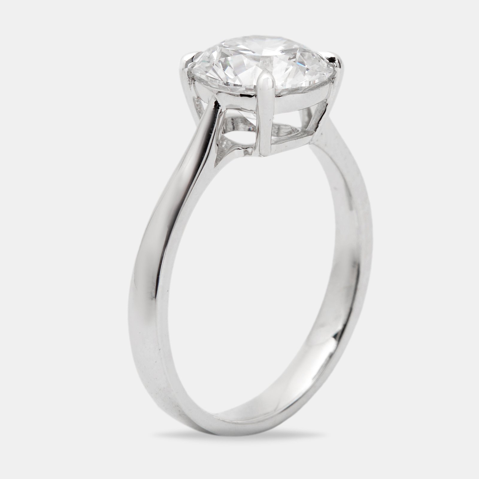 2.00 cts round brilliant 18k white gold ring size 51