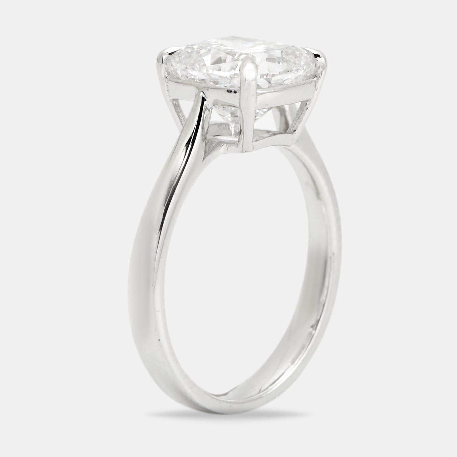 3.00 cts cushion brilliant lab grown diamond 18k white gold ring size 53