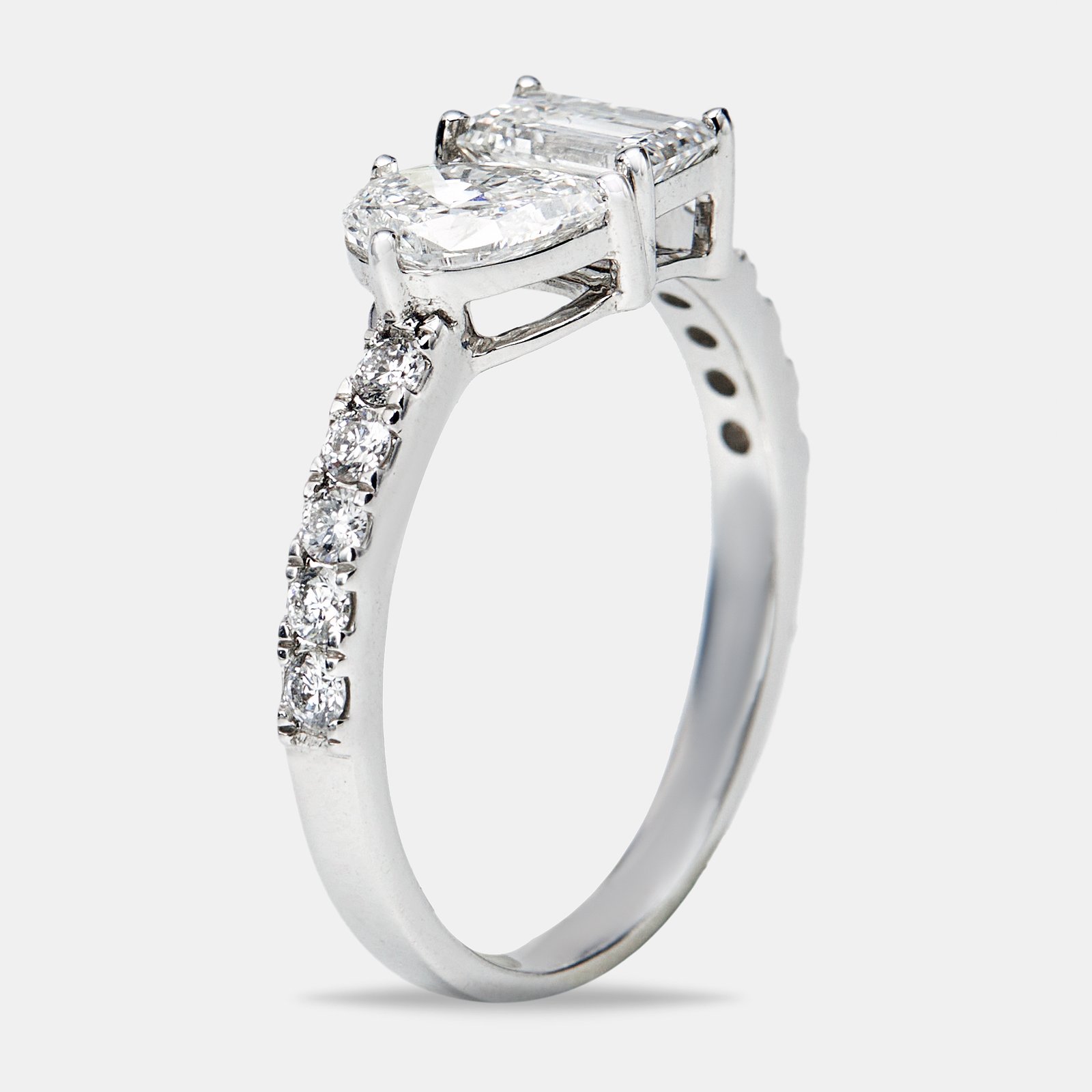 1.30 cts lab grown diamond 18k white gold ring size 51