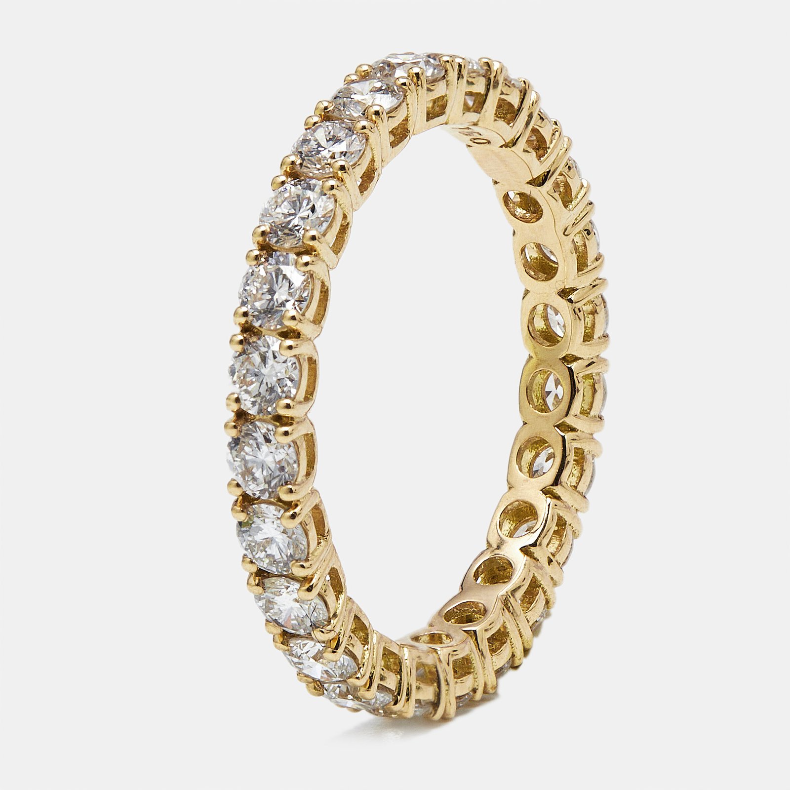 1.25 cts round brilliant lab grown diamonds 18k yellow gold eternity band ring size 53