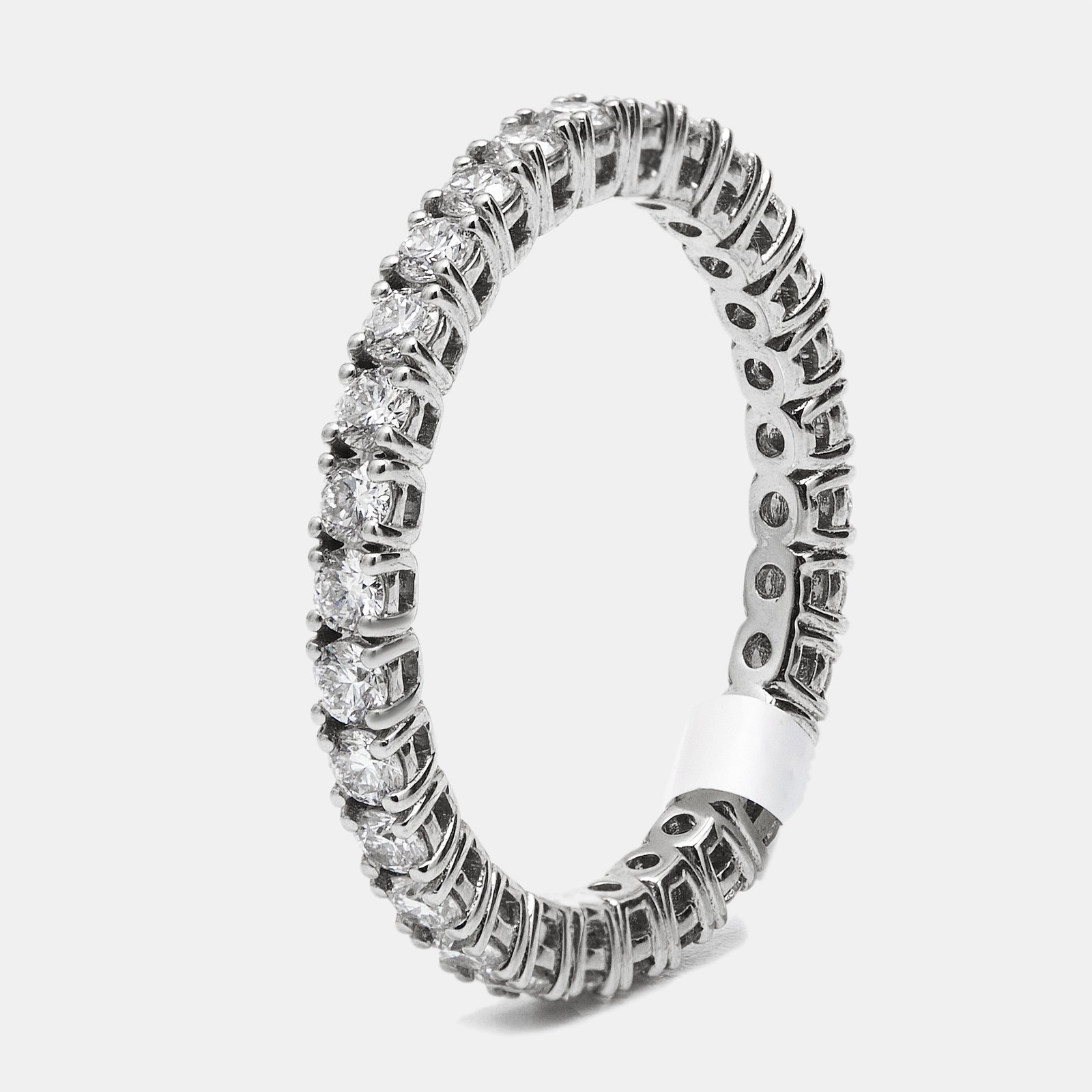 luxury-women-the-diamond-edit-new-fine-jewelry-p1180234-001.jpg 1.00 cts round brilliant lab grown diamond 18k white gold eternity band ring size 52