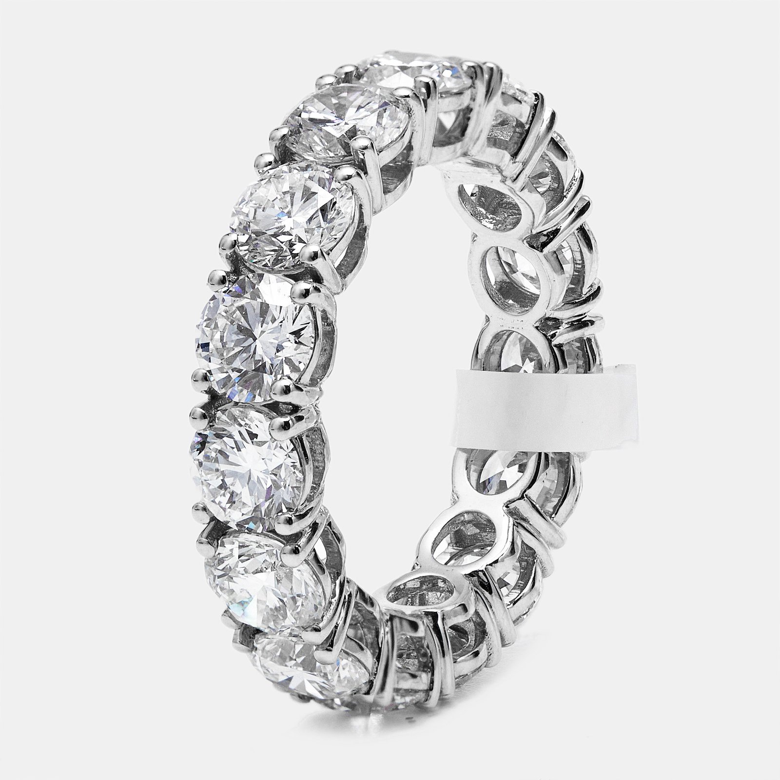 6 cts round brilliant lab grown diamonds 18k white gold eternity band ring size 54