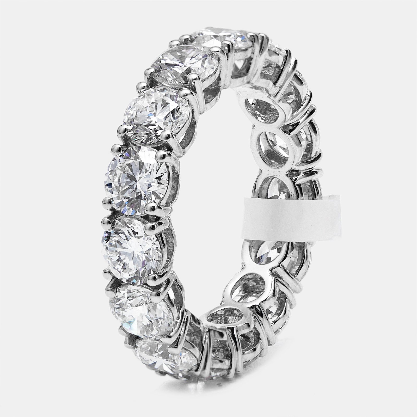 6 cts round brilliant lab grown diamonds 18k white gold eternity band ring size 53