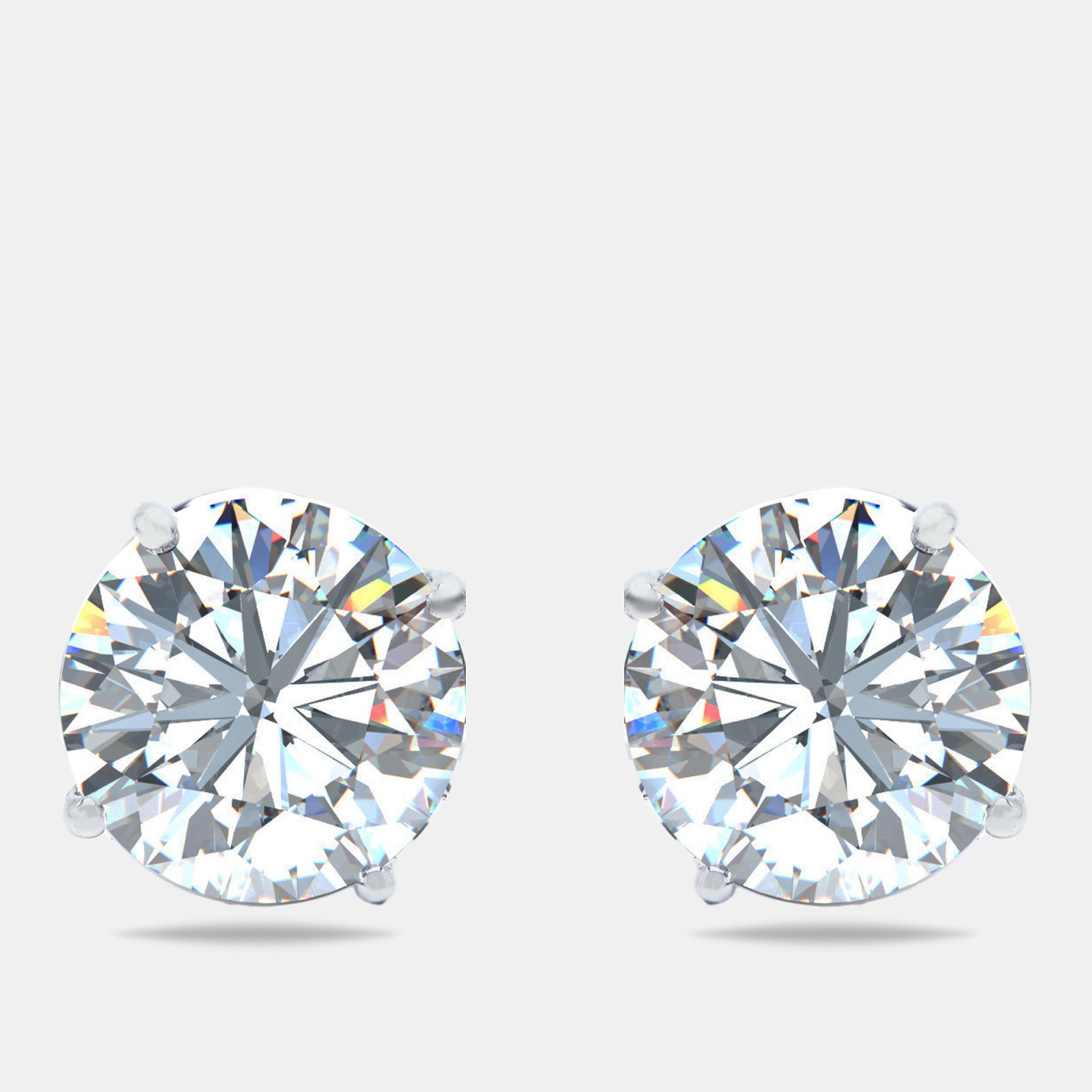 8.00 cts round brilliant 18k white gold solitaire earrings