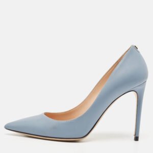 valentino blue leather pointed toe pumps size 39.5