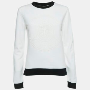versus versace white medusa print cotton sweatshirt m