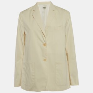 zadig & voltaire cream cotton popeline single breasted blazer s