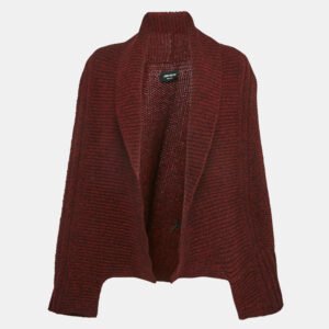 zadig & voltaire red merino wool open front mystic cardigan s