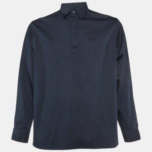 kenzo midnight blue tiger embroidered cotton polo shirt m
