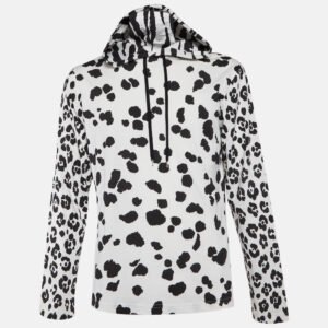 moschino couture monochrome printed cotton hoodie l
