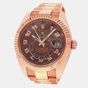 rolex sky-dweller 326935 automatic chocolate 18k rose gold men&rsquo;s wristwatch 42 mm