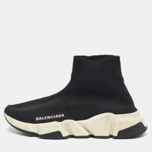 luxury-women-balenciaga-used-shoes-p1194233-001.jpg balenciaga black knit fabric speed trainer slip on sneakers size 37