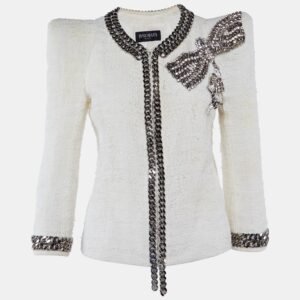 luxury-women-balmain-used-clothes-p1180837-002.jpg balmain ivory tweed chain & bow embellished jacket l