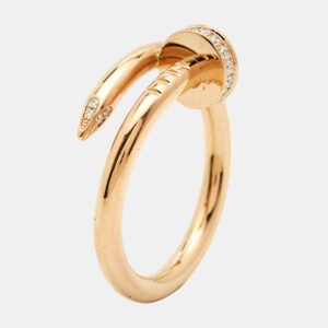 cartier juste un clou diamonds 18k rose gold classic model ring size 57