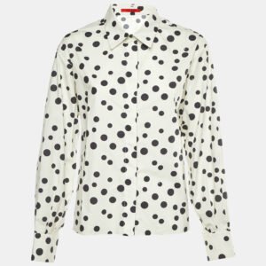 luxury-women-ch-carolina-herrera-used-clothes-p1191949-001.jpg ch carolina herrera white/black polka dots cotton long sleeve shirt l