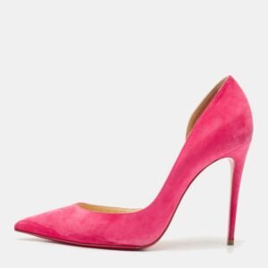 christian louboutin pink suede iriza d'orsay pumps size 38