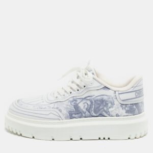 dior blue/white canvas and mesh dior addict  sneakers size 35