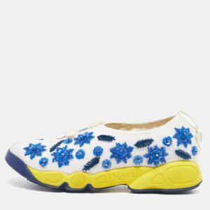 luxury-women-dior-used-shoes-p1197038-001.jpg dior white/blue mesh crystal embellishment fusion sneakers size 35