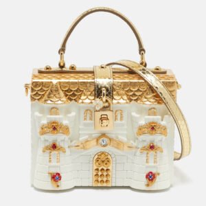 luxury-women-dolcegabbana-new-handbags-p1096958-013.jpg dolce & gabbana gold/white acrylic and snakeskin castle dolce box top handle bag