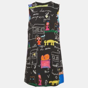 luxury-women-dolcegabbana-used-clothes-p1190436-005.jpg dolce & gabbana black children's drawing crepe mini dress s